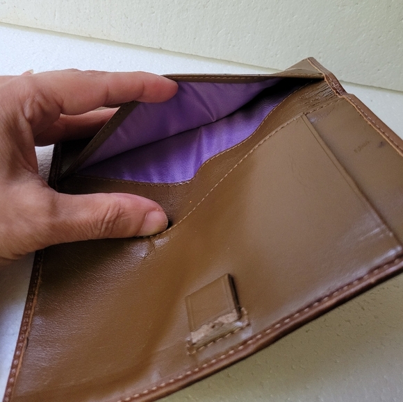 Coach Logo Wallet Checkbook Cover Vintage Brown and Beige Cloth & Leather READ* - Picture 6 of 6